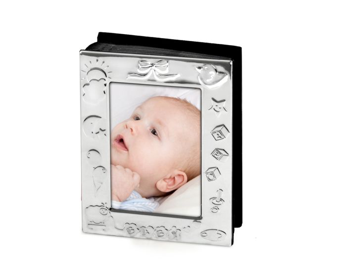 Fotoalbum  Babymotiv versilbert