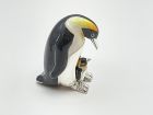 Pinguin-Mama mit Jungem aus Sterlingsilber emailliert