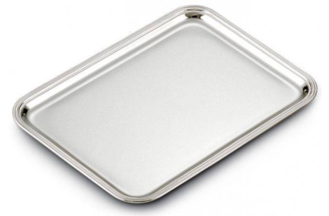 Silbertablett Sterling-Silber rechteckig 47 x 34 cm
