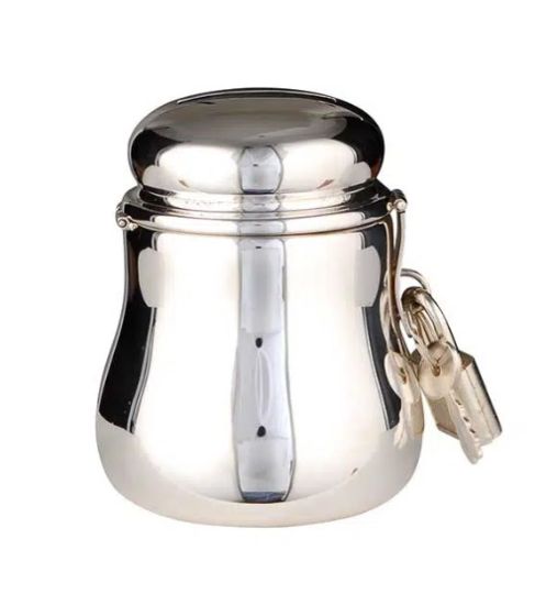 Silber Spardose Sparbüchse Biedermeier