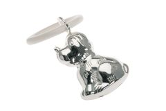 Beissring Babyrassel Hund versilbert