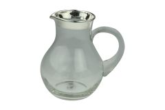 Kristallkrug mit Silberrand bauchig 0,75 Liter