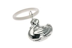 Beissring Babyrassel Ente versilbert