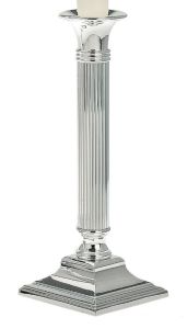 Kerzenleuchter versilbert eckig 23 cm