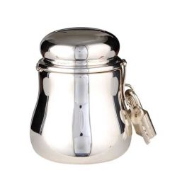 Silber Spardose Sparbüchse Biedermeier