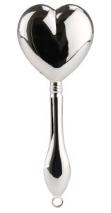 Silber Babyrassel Herz