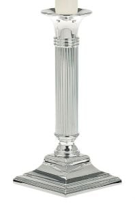 Kerzenleuchter versilbert eckig 19 cm