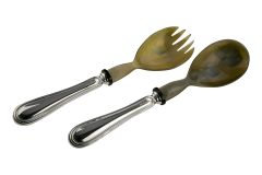 Salatbesteck Sterling-Silber und Horn