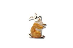 Hase emailliert stehend Sterling-Silber