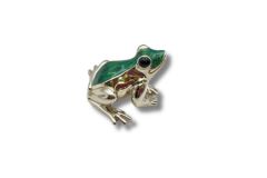 Laubfrosch  aus Silber dunkelgrün groß