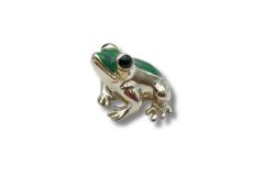 Laubfrosch  aus Silber dunkelgrün klein