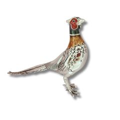 Fasan emailliert Sterlingsilber