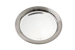 Sterling-Silber Flaschenteller glatt mit Fadenrand