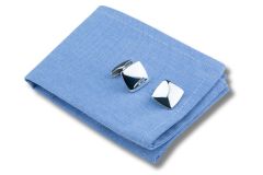 Manschettenknöpfe quadratisch – 925 Sterling Silber | Klassisches Design (16 x 16 mm)