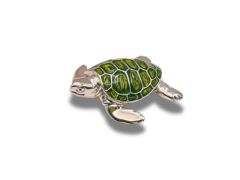 Wasserschildkröte Sterlingsilber emailliert groß