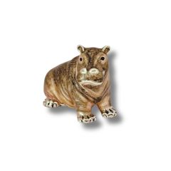 Nilpferd Hippopotamus emailliert Sterlingsilber 925/000