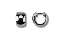 Klappcreole rund, glatt gewölbt – 925 Sterling Silber | Rhodiniert