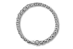 Kette ‚Miranda‘ – 925 Silber, 50 cm, ovales Erbsband, Federringverschluss