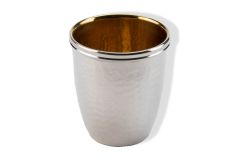 Schnapsbecher Sterling-Silber mit Hammerschlag und Innenvergoldung