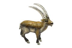 Steinbock Sterlingsilber emailliert