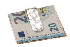 Geldscheinklammer schmal Krokomuster Sterling-Silber