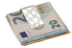 Geldscheinklammer breit Krokomuster Sterling-Silber