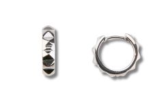 Creolen mit Facetten – 925 Sterling Silber | Rhodiniert (17 mm)