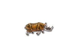 Nashorn aus Sterling-Silber 925/000 mit Emaille mittelgroß