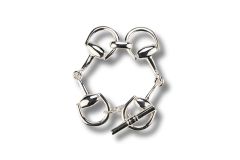 Sterling Silber Armband mit Pferdetrensen-Motiv - 20 cm