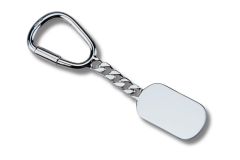 Schlüsselkette mit rechteckiger  Gravurplatte Sterlingsilber