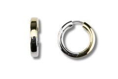 Creolen bicolor – 925 Sterling Silber | Rhodiniert & Poliert (23 x 4,5 mm)