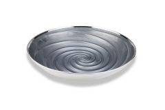 Schale Veneziaglas Schnecke grau  Durchmesser 27 cm versilbert