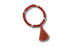 Armband Silberperlen und roter Jaspis 925/000