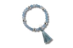 Armband Silberperlen und Aquamarin 925/000
