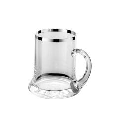 Bierseidel aus Kristall mit Silberrand