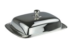 Sterling-Silber Butterdose glatt mit Deckel