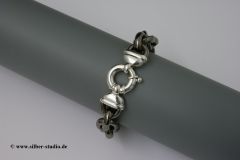 Armband Ringkette teilrutheniert Sterling-Silber 925/000