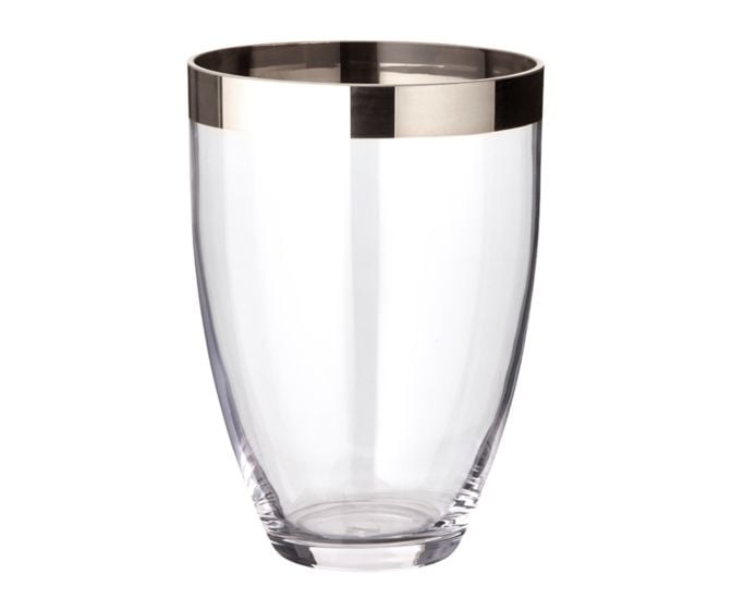 Vase Kristall Platin Rand 20 cm