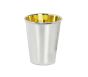 Becher versilbert innen Messing 9,5 cm