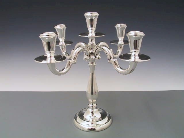 Silber Leuchter 5-armig 27 cm