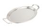 Tablett versilbert oval 24,5 x 18 cm mit Griffen
