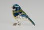 Blaumeise aus Silber und bemalt