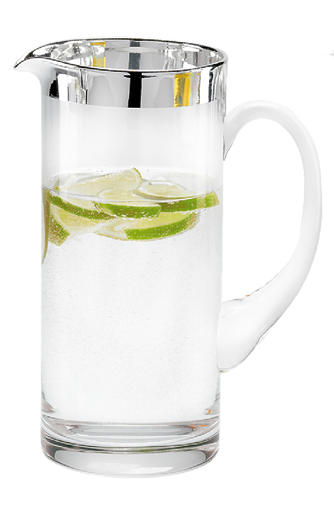 Kristallkrug mit Silberrand 1 Liter