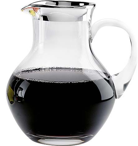 Kristallkrug mit Silberrand bauchig 0,5 Liter