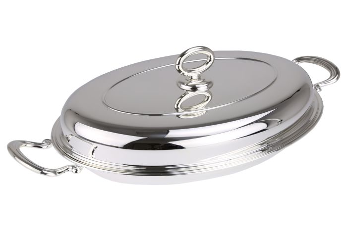 Casserole Auflaufform oval versilbert