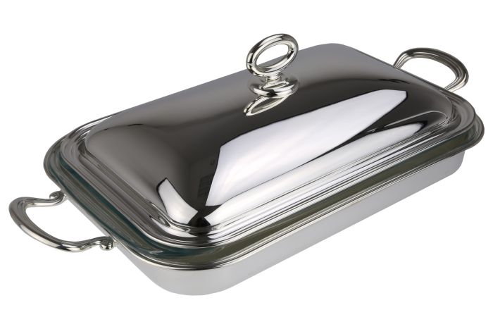 Casserole Auflaufform versilbert 39x26 cm