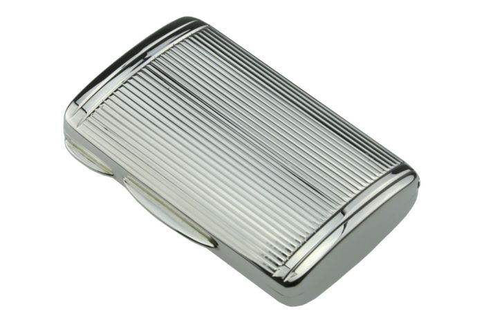 Pillendose Silber Riefen 55 x 35 mm