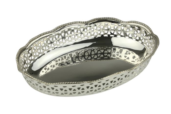 Brotkorb oval versilbert