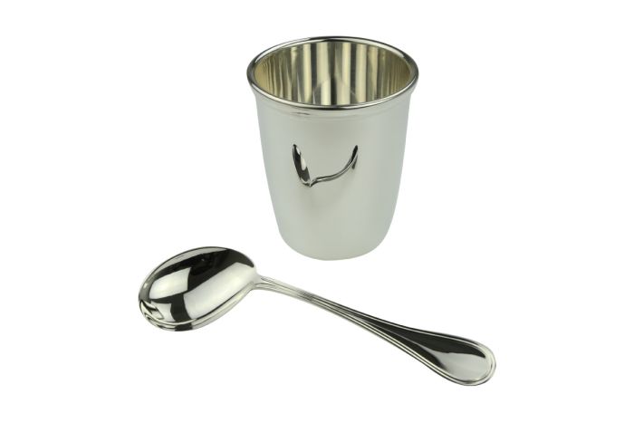 Baby Set Tauf Set, Becher und Schräglöffel