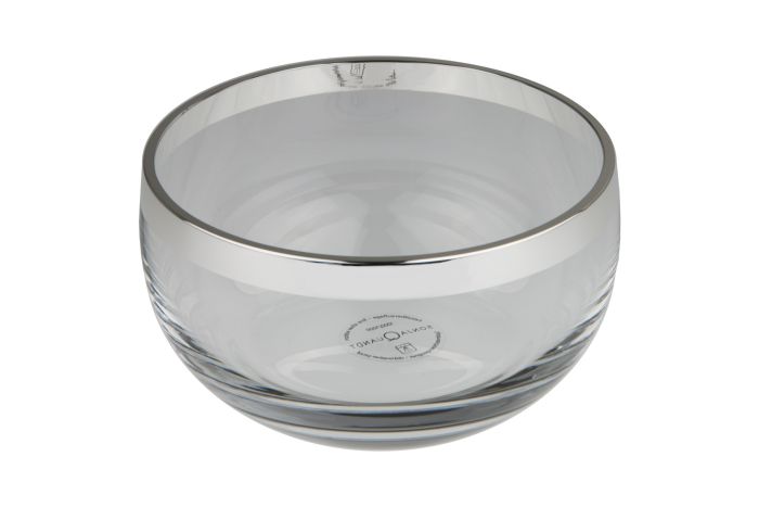 Kristallschale mit Silberrand 12,5 cm